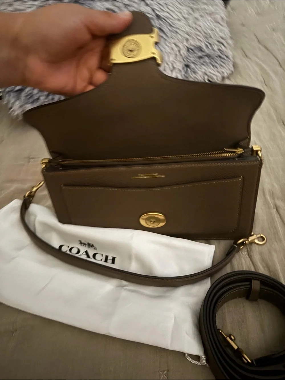 Brand new Tabby 26 Coach Dark Brown Leather Crossbody Bag with Gold 'C' Hardware - Picture 7 of 7